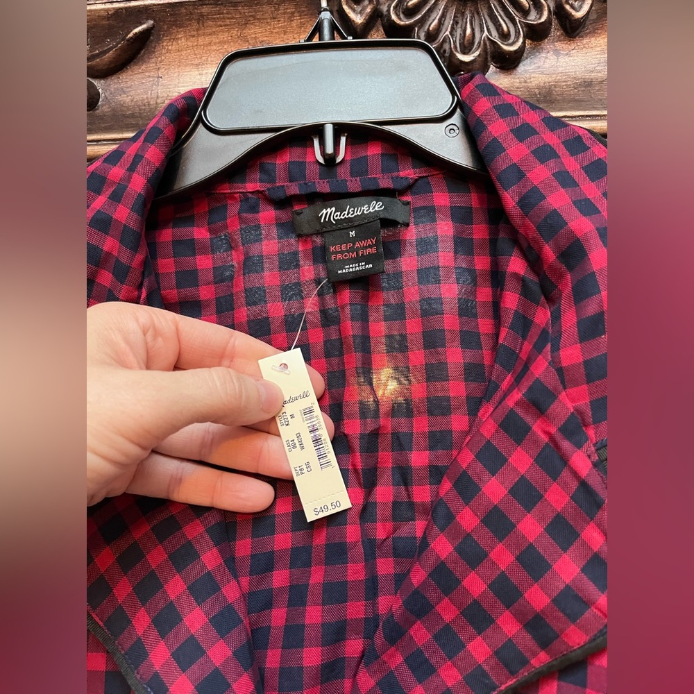 Madewell Bedtime gingham Pajama top M - Picture 3 of 3